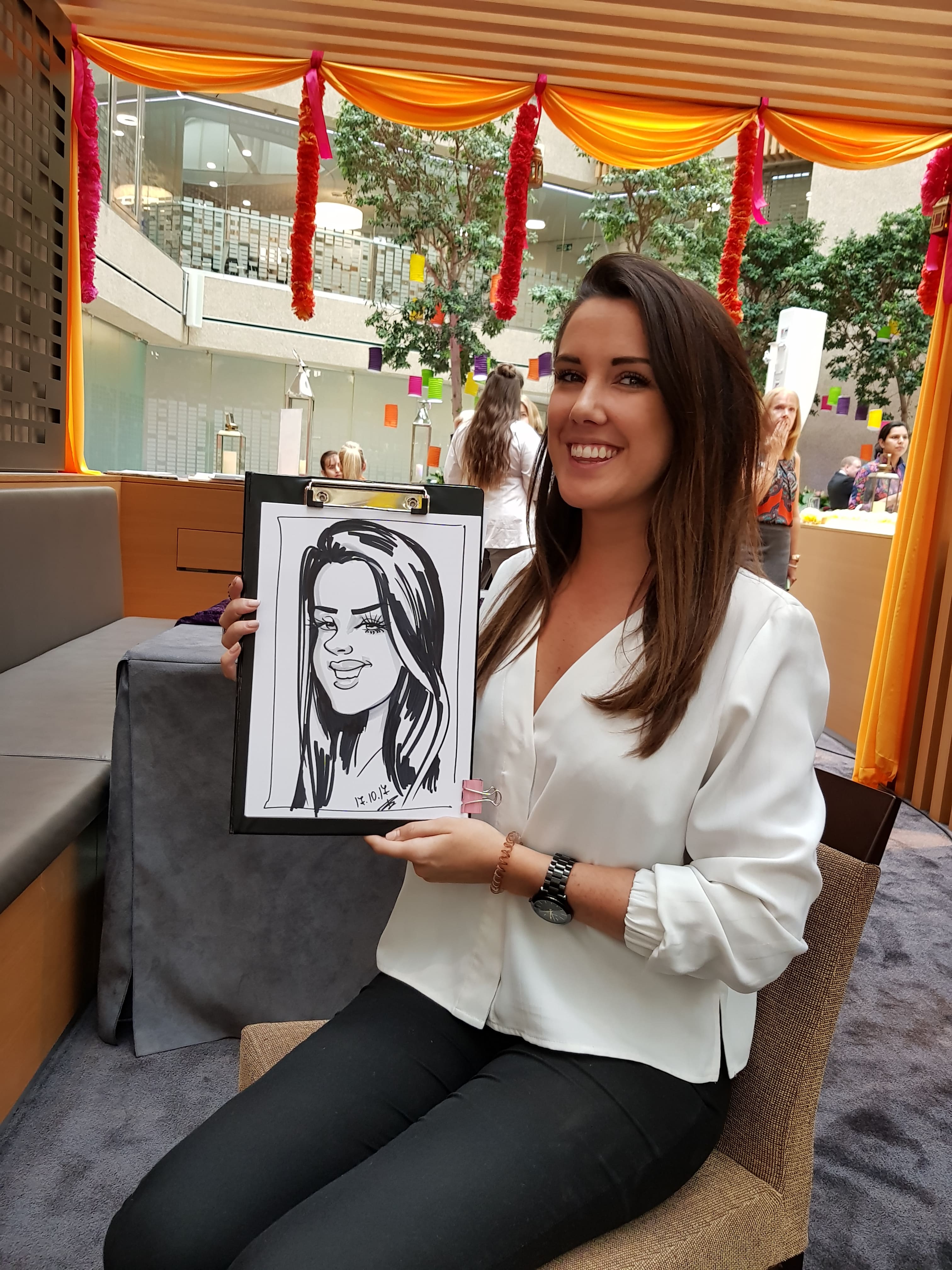 Live drawings at Coutts bank — Ivo the Caricaturist, London, city_of_london