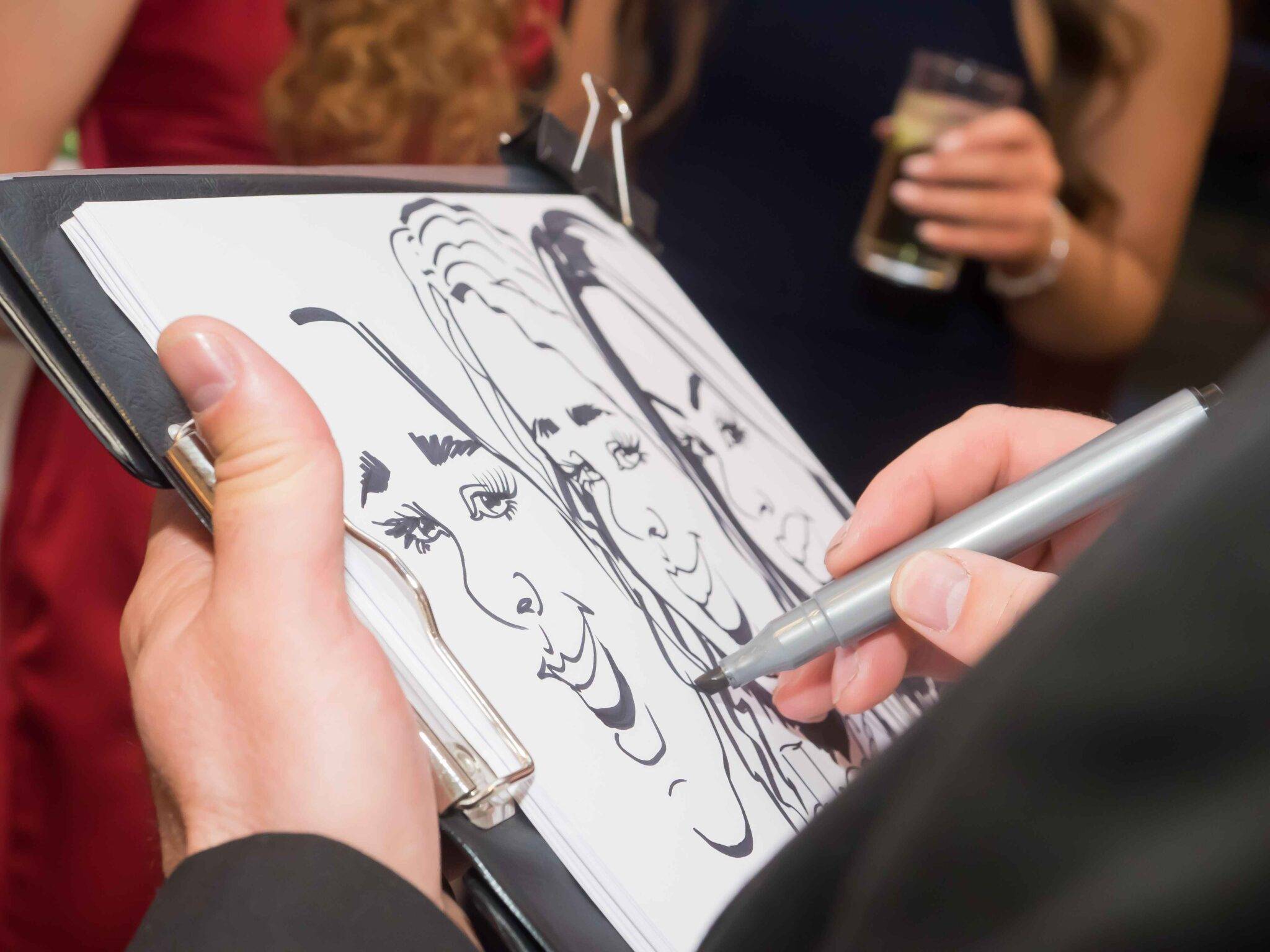 drawing of caricatures live — Ivo the Caricaturist — wedding entertainment in London, city_of_london