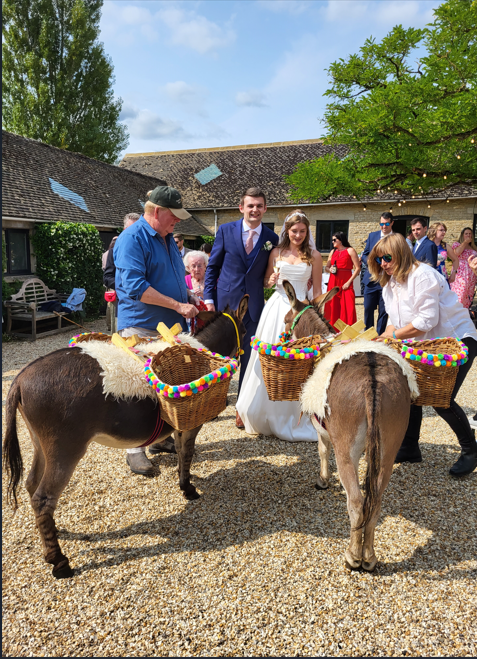 Donkeys waiters do the rounds — Joseph's Amazing Camels Ltd, Idlicote